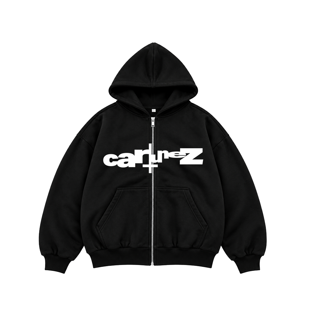 Cartunez Black Zip-up - White Logo
