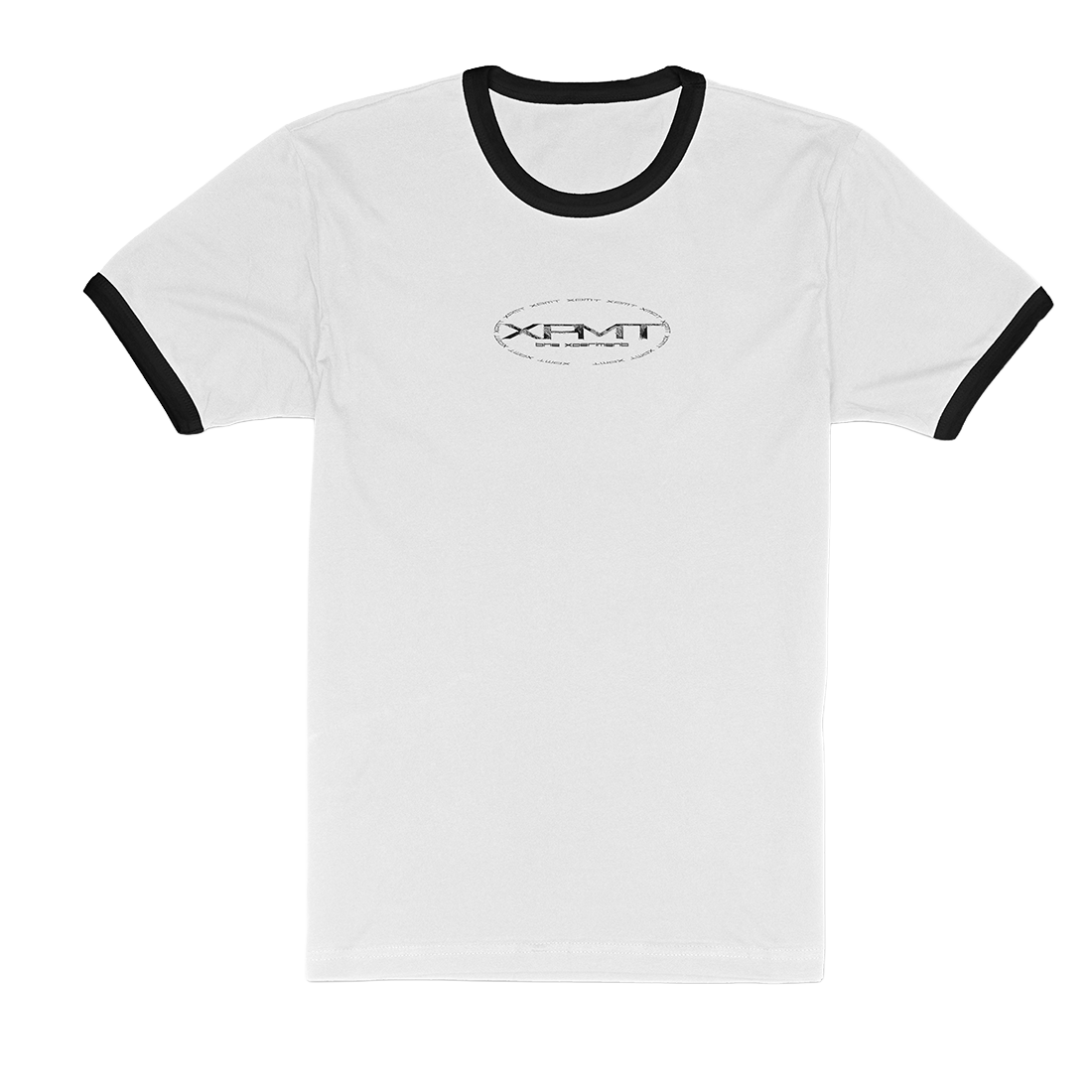 xperiment global ringer t shirt front - white