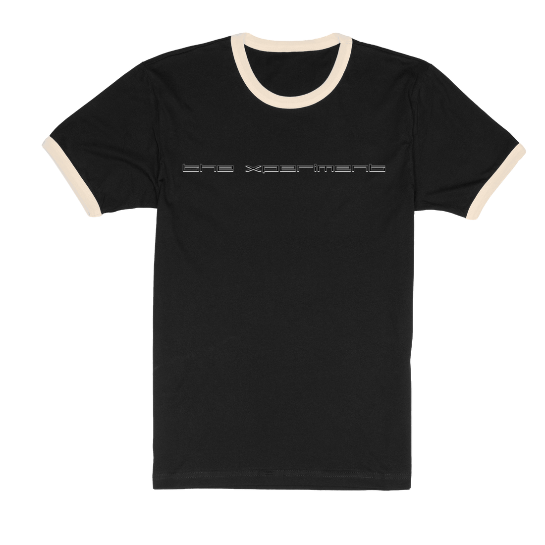 xperiment ringer t shirt front - black