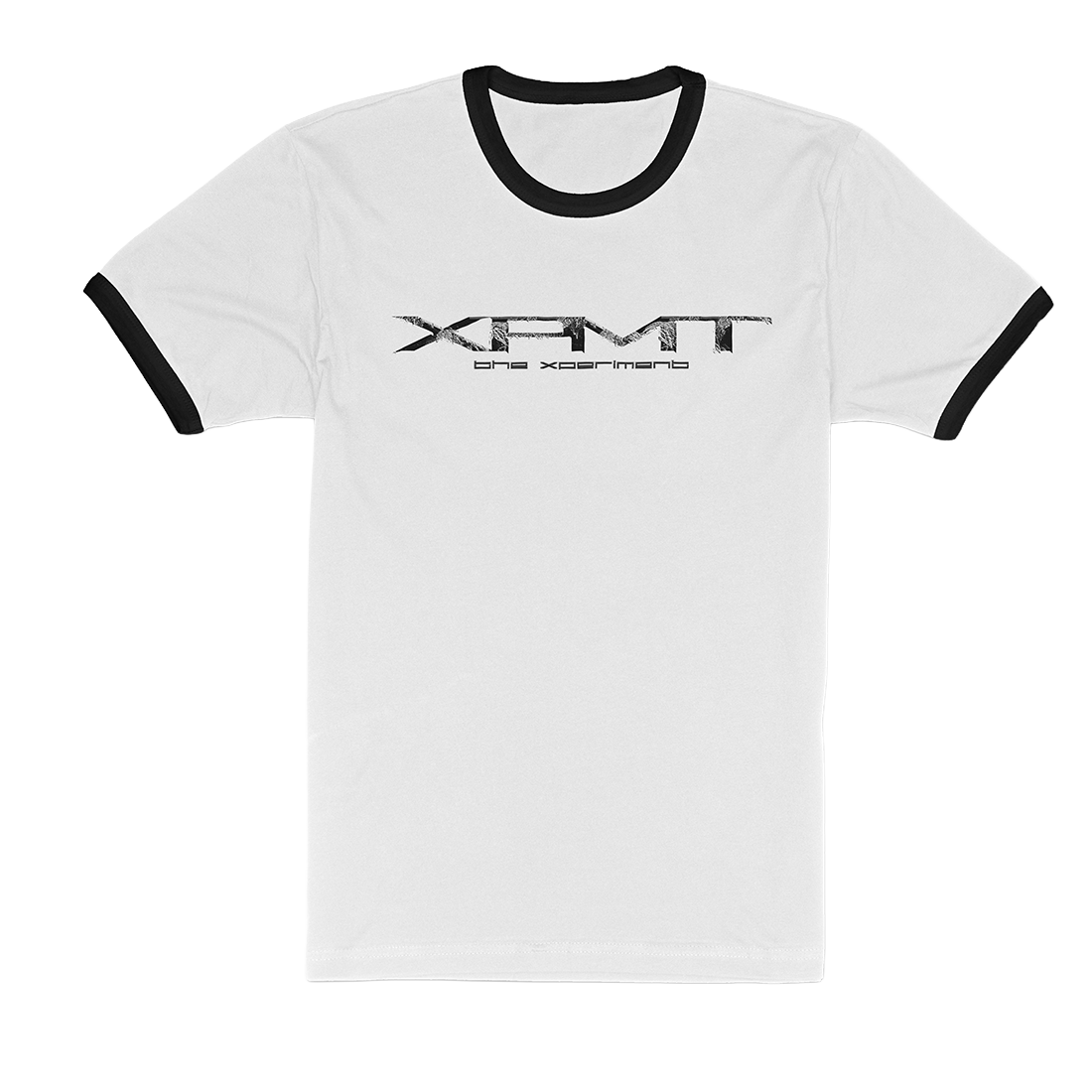 xpmt ringer t shirt front - white